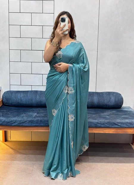 Tew Silk Diamond Swan Cut Work Saree Wholesale Clothing Distributors In India